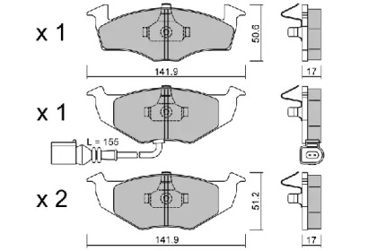 Комплект тормозных колодок (AISIN: BPVW-1027)